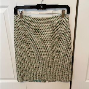 Kate Spade Green and White Tweed Skirt